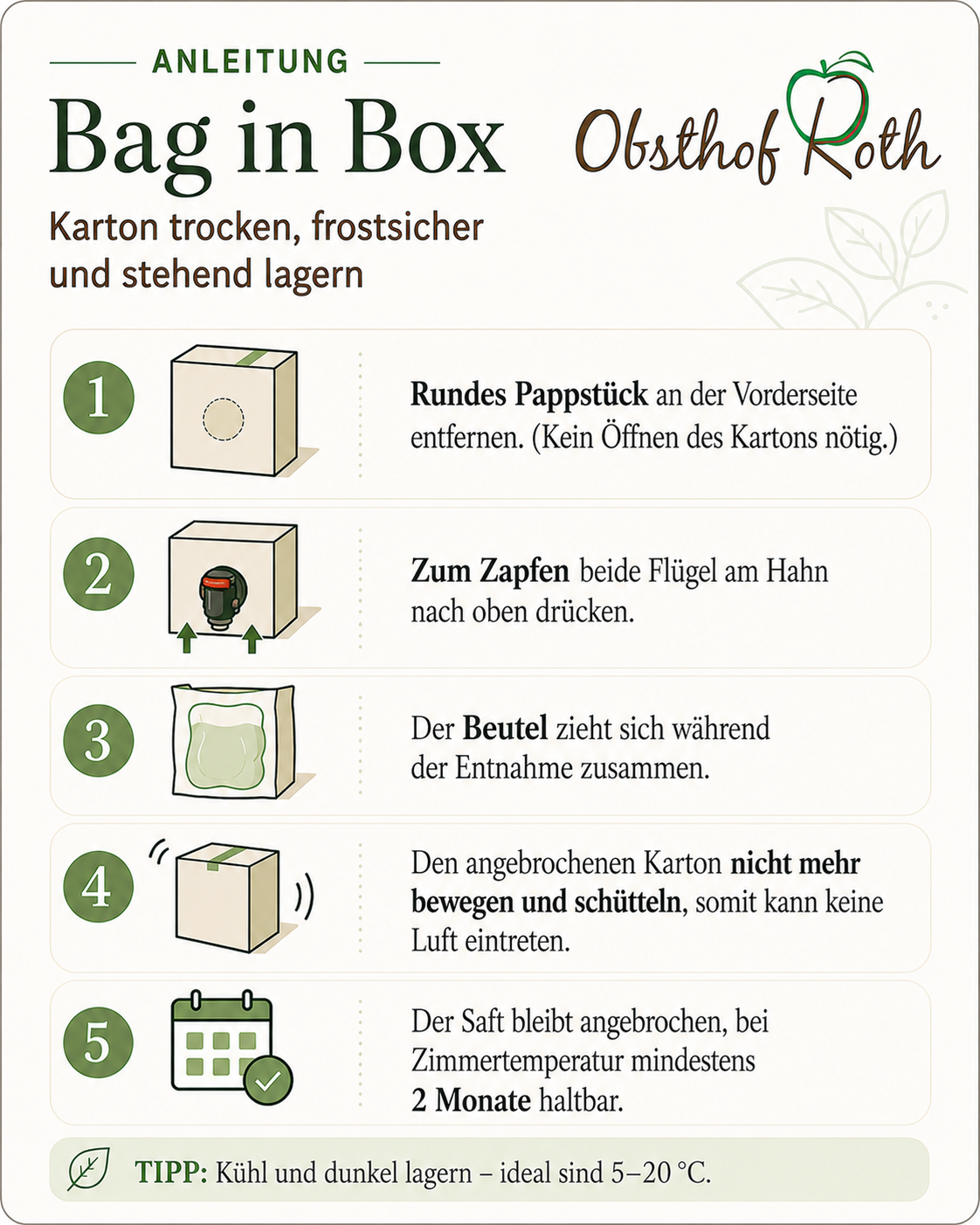 Anleitung Bag in Box