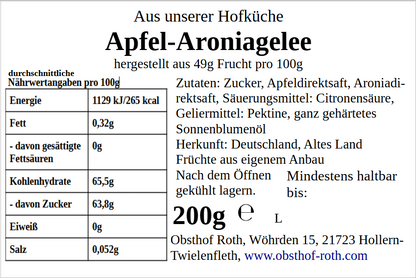 Etikett Apfel-Aroniagelee