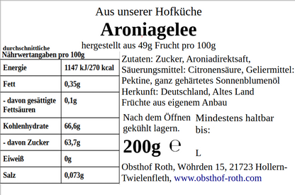 Etikett Aroniagelee